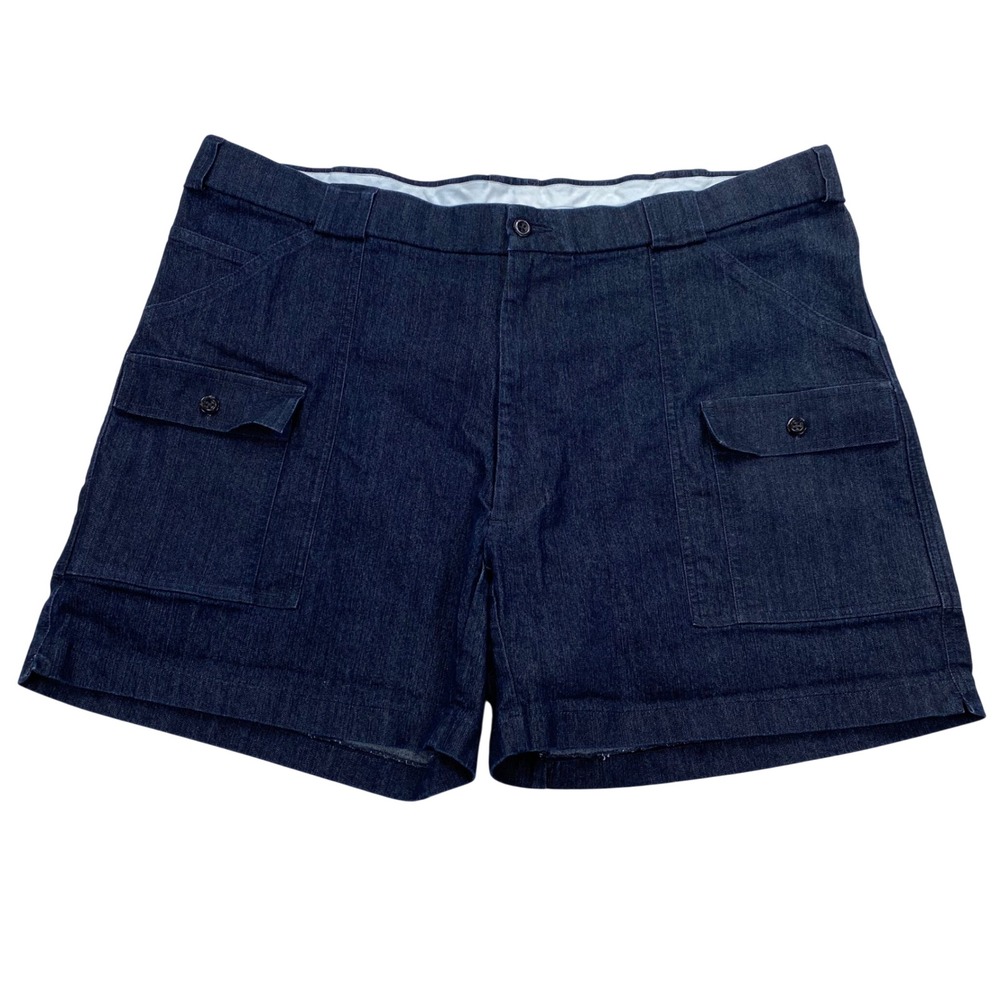 Sportif USA Denim Cargo Shorts Mens 46 Indigo Blue Stretch Organic Cotton